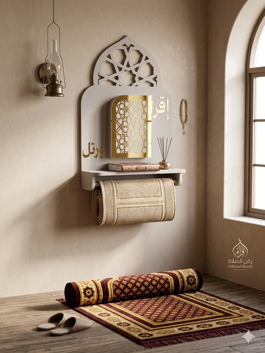 حامل مصحف وسجادة صلاة بتصميم عصري إسلامي